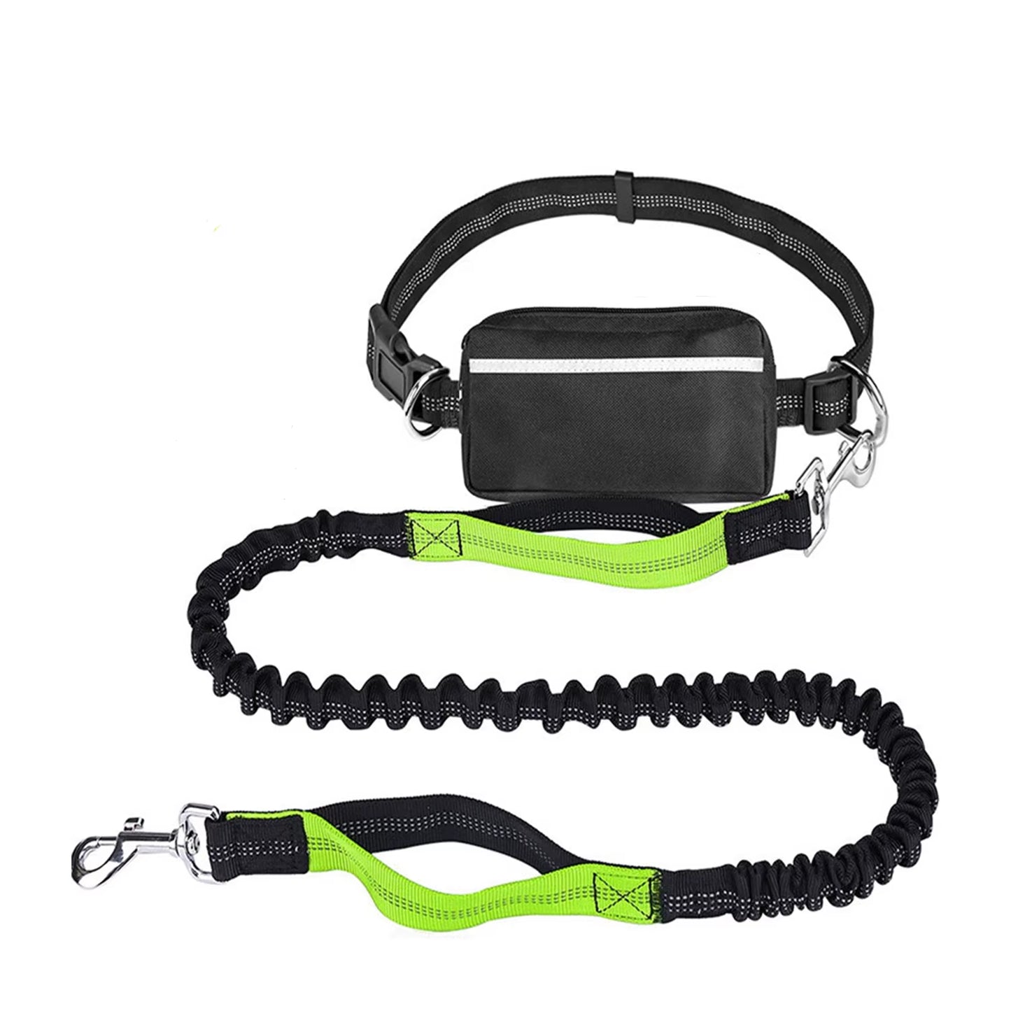 Retractable Leash Hands-Free Leash with Zipper Bag, Double Padded Handle and Durable Elastic Strap for Walking, Jogging and Runn